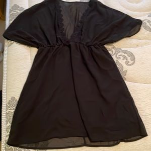 Sheer black beach cover up